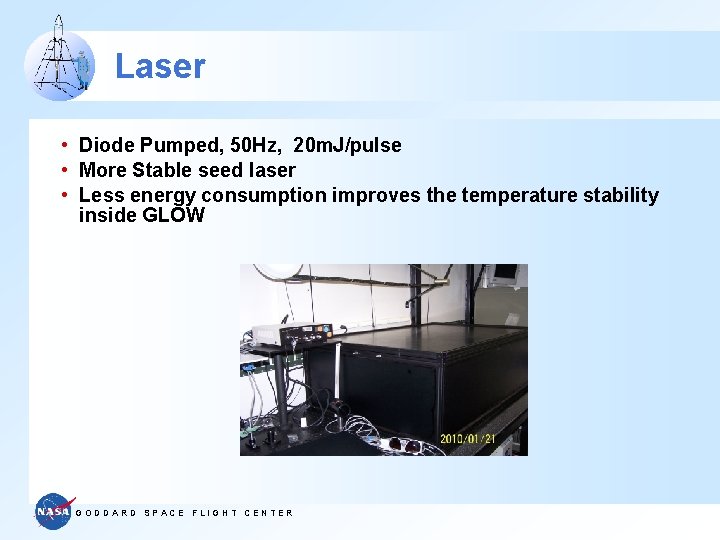 Laser • Diode Pumped, 50 Hz, 20 m. J/pulse • More Stable seed laser
