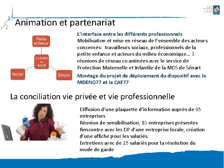 Animation et partenariat L’interface entre les différents professionnels Mobilisation et mise en réseau de