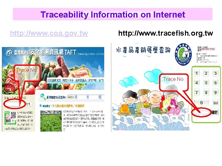 Traceability Information on Internet http: //www. coa. gov. tw http: //www. tracefish. org. tw