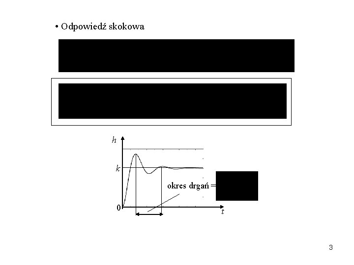  • Odpowiedź skokowa h k okres drgań = 0 t 3 