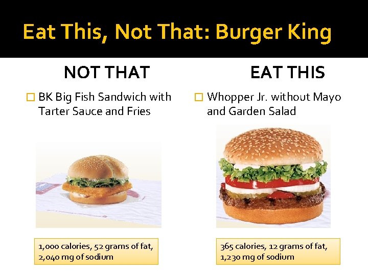 Eat This, Not That: Burger King NOT THAT � BK Big Fish Sandwich with