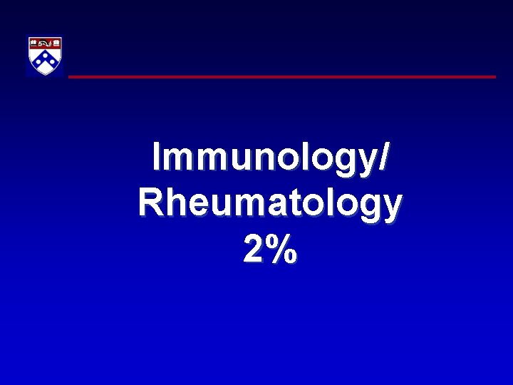Immunology/ Rheumatology 2% 