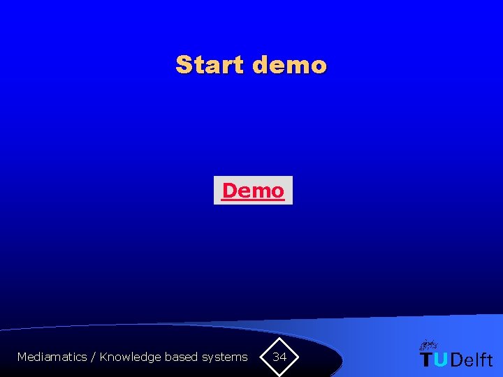 Start demo Demo Mediamatics / Knowledge based systems 34 