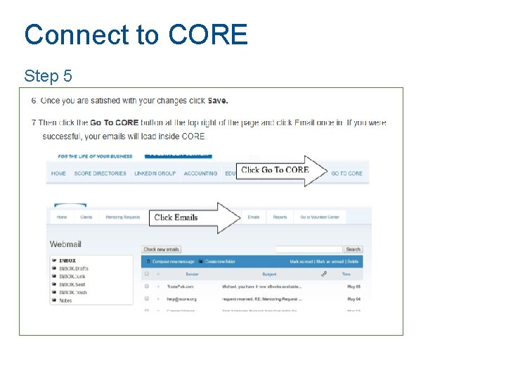 Connect to CORE Step 5 