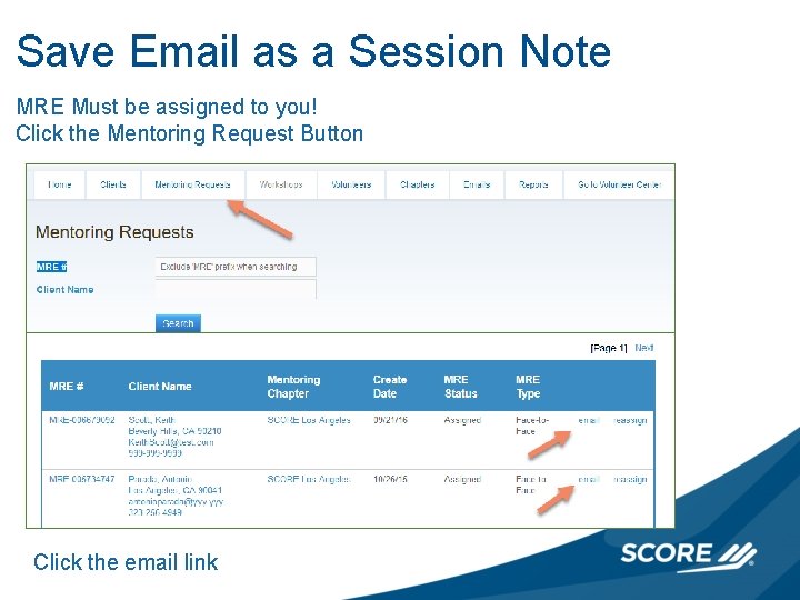 Save Email as a Session Note MRE Must be assigned to you! Click the