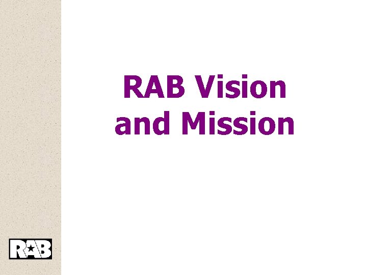 RAB Vision and Mission 