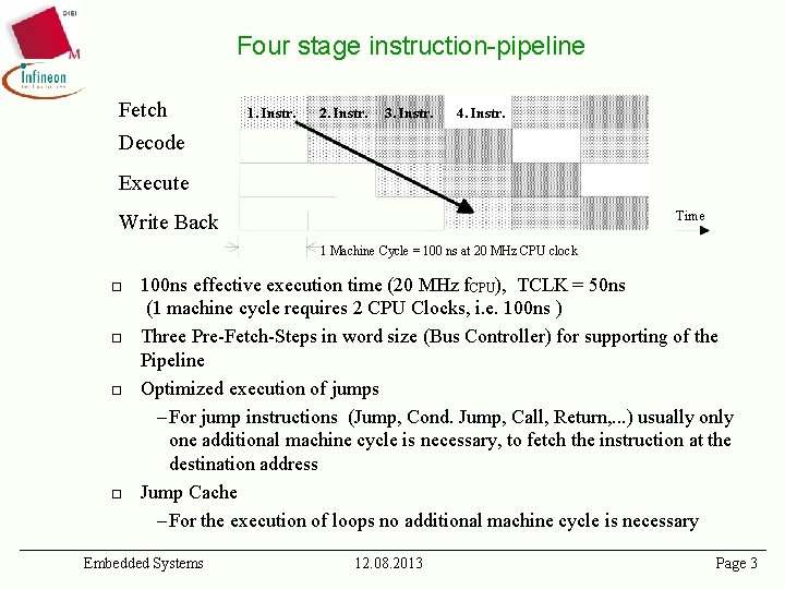 Four stage instruction-pipeline Fetch Decode 1. Instr. 2. Instr. 3. Instr. 4. Instr. Execute