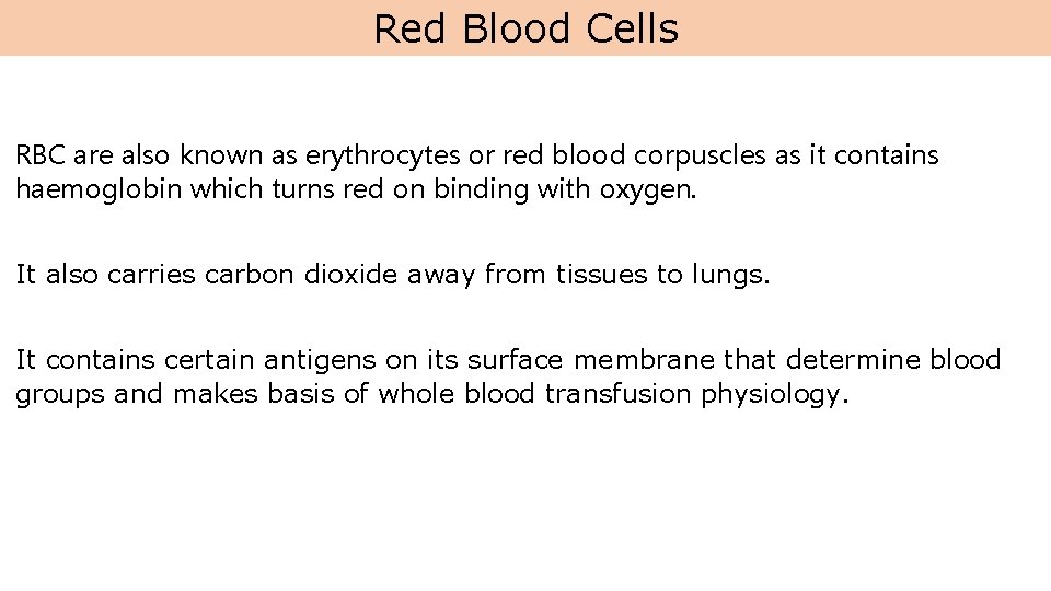 Red Blood Cells RBC are also known as erythrocytes or red blood corpuscles as