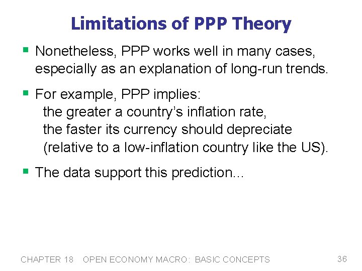 Limitations of PPP Theory § Nonetheless, PPP works well in many cases, especially as