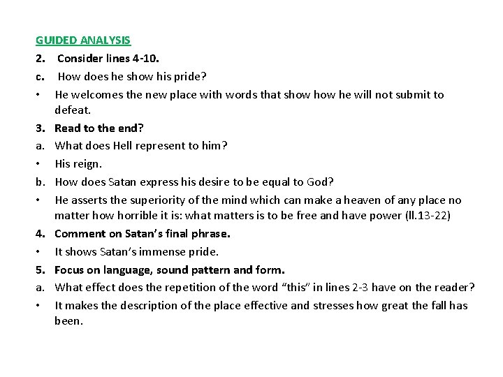 GUIDED ANALYSIS 2. Consider lines 4 -10. c. How does he show his pride?