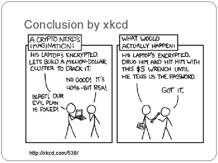 Conclusion by xkcd http: //xkcd. com/538/ 