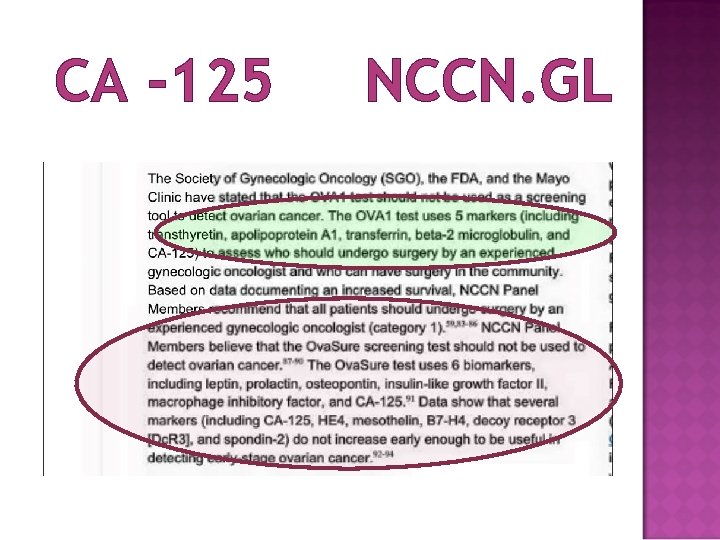 CA -125 NCCN. GL 