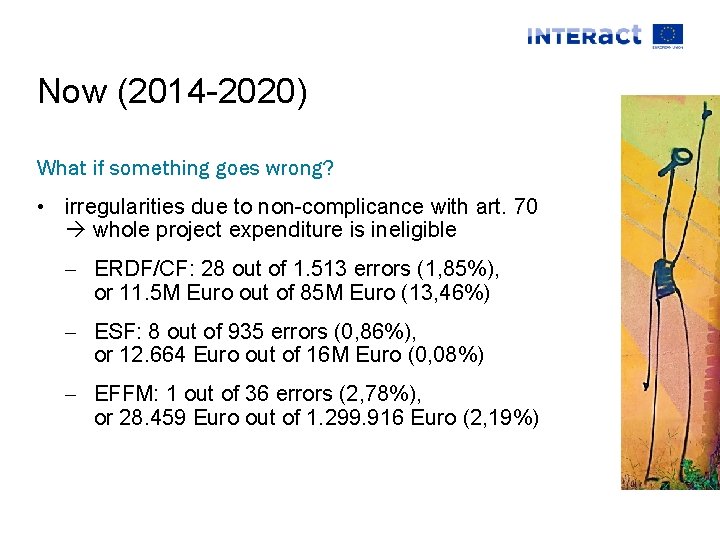 Now (2014 -2020) What if something goes wrong? • irregularities due to non-complicance with