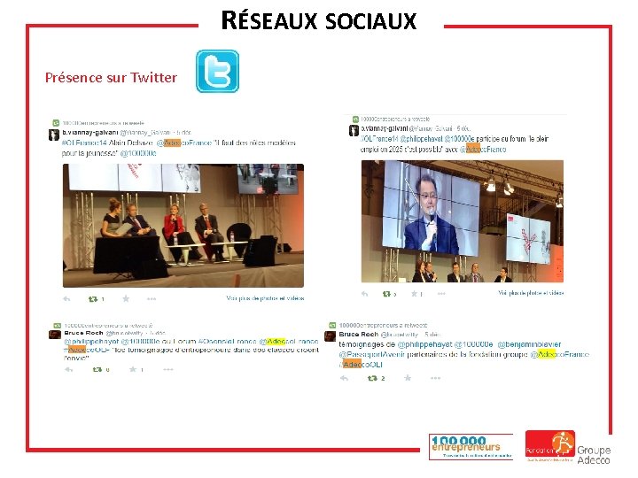 RÉSEAUX SOCIAUX Présence sur Twitter 