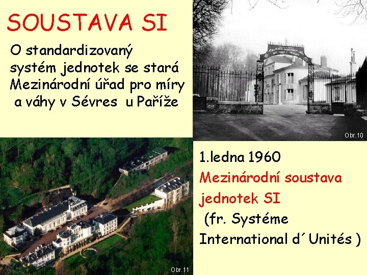 SOUSTAVA SI O standardizovaný systém jednotek se stará Mezinárodní úřad pro míry a váhy