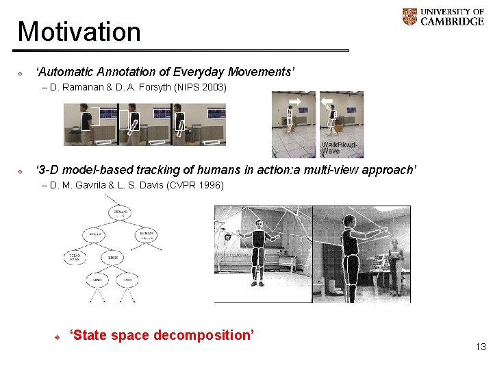 Motivation v ‘Automatic Annotation of Everyday Movements’ – D. Ramanan & D. A. Forsyth