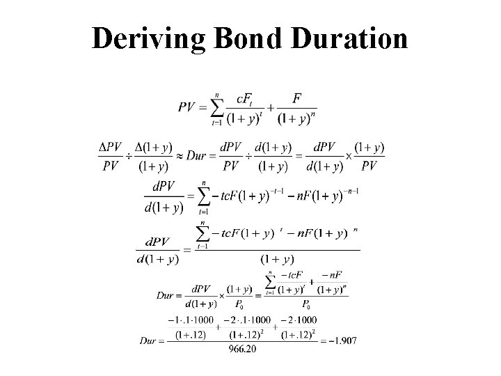 Deriving Bond Duration 