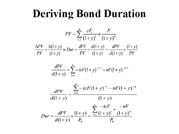 Deriving Bond Duration 