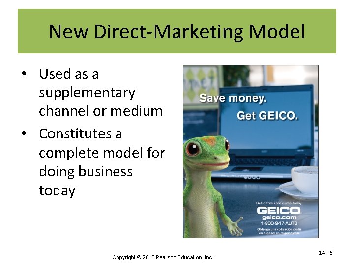 New Direct-Marketing Model • Used as a supplementary channel or medium • Constitutes a
