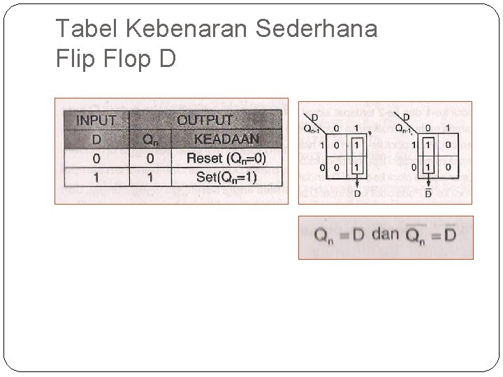 Tabel Kebenaran Sederhana Flip Flop D 