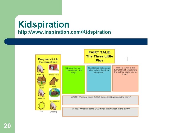 Kidspiration http: //www. inspiration. com/Kidspiration 20 