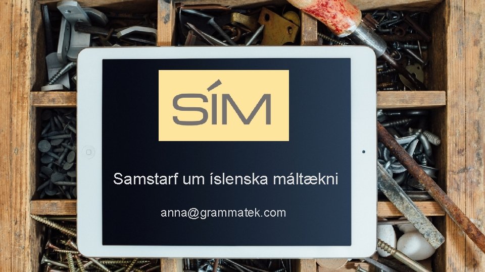 Samstarf um íslenska máltækni anna@grammatek. com 