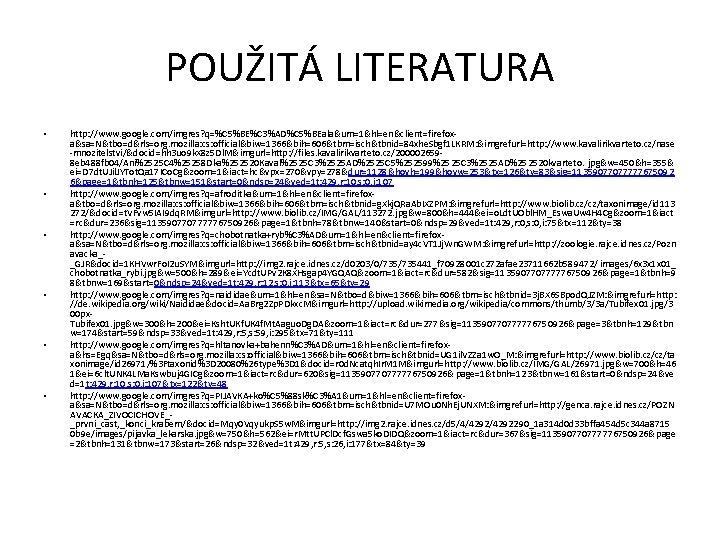 POUŽITÁ LITERATURA • • • http: //www. google. com/imgres? q=%C 5%BE%C 3%AD%C 5%BEala&um=1&hl=en&client=firefoxa&sa=N&tbo=d&rls=org. mozilla: