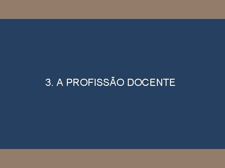 3. A PROFISSÃO DOCENTE 