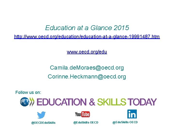 Education at a Glance 2015 http: //www. oecd. org/education-at-a-glance-19991487. htm www. oecd. org/edu Camila.