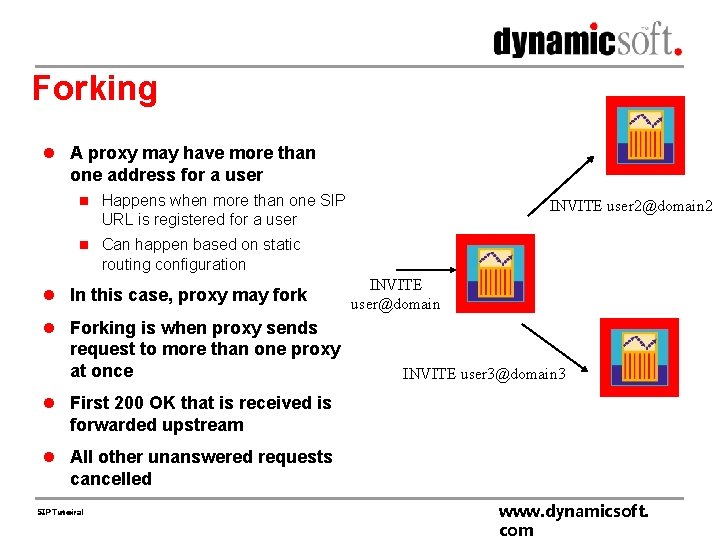 Forking l A proxy may have more than one address for a user n
