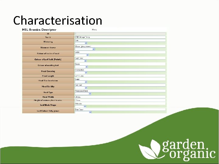 Characterisation 