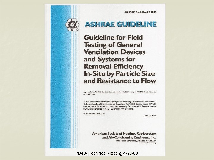 NAFA Technical Meeting 4 -23 -09 