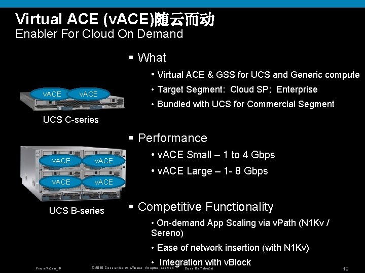 Virtual ACE (v. ACE)随云而动 Enabler For Cloud On Demand § What • Virtual ACE