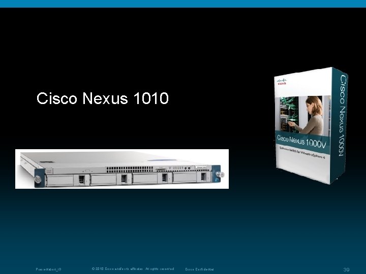 Cisco Nexus 1010 Presentation_ID © 2010 Cisco and/or its affiliates. All rights reserved. Cisco