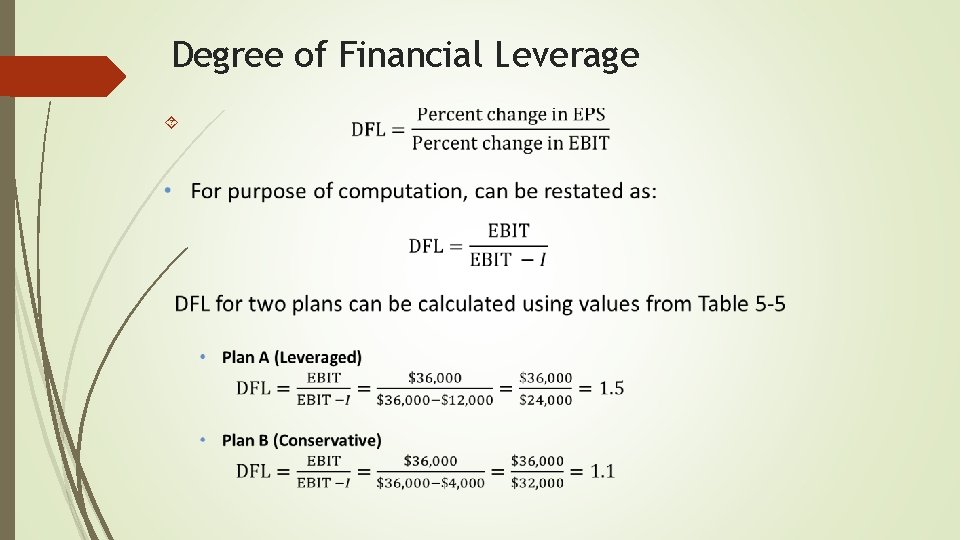 Degree of Financial Leverage 