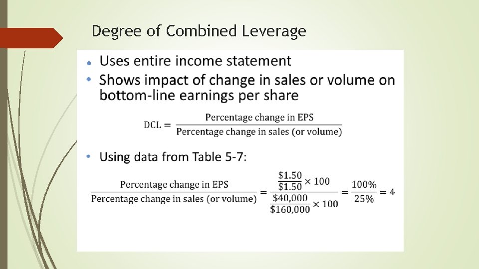 Degree of Combined Leverage 