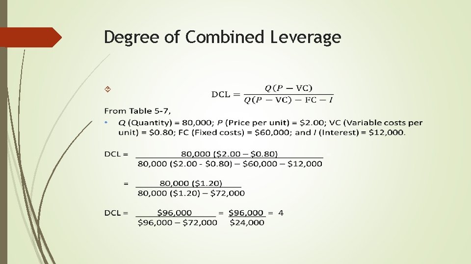 Degree of Combined Leverage 