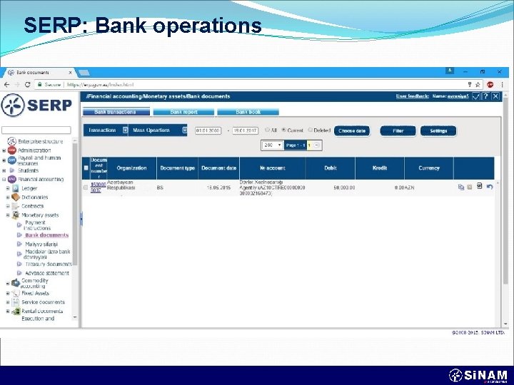 SERP: Bank operations 