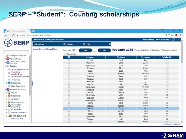 SERP – “Student”: Counting scholarships 