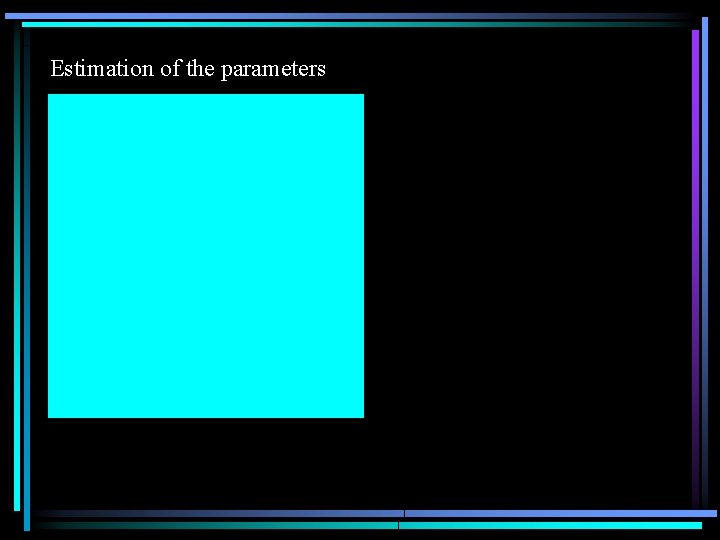 Estimation of the parameters 