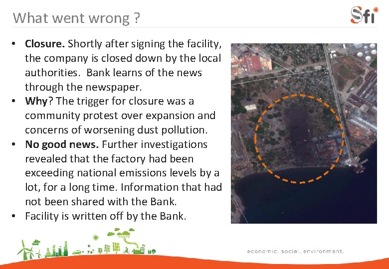 What went wrong ? • Closure. Shortly after signing the facility, the company is