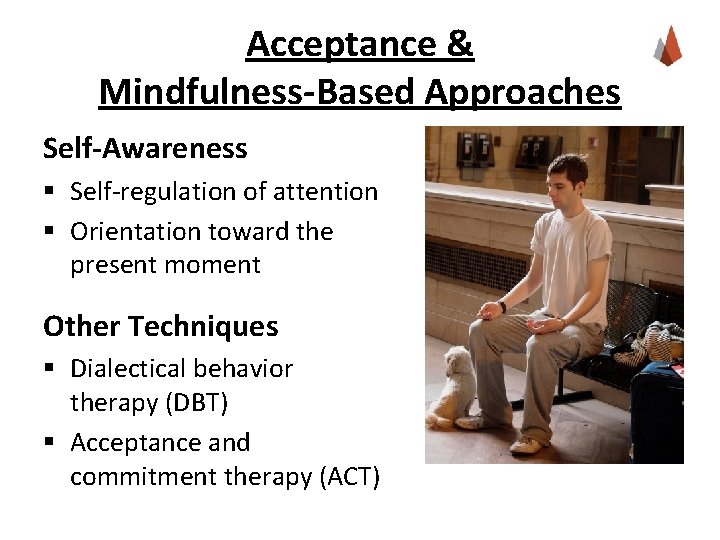 Acceptance & Mindfulness-Based Approaches Self-Awareness § Self-regulation of attention § Orientation toward the present