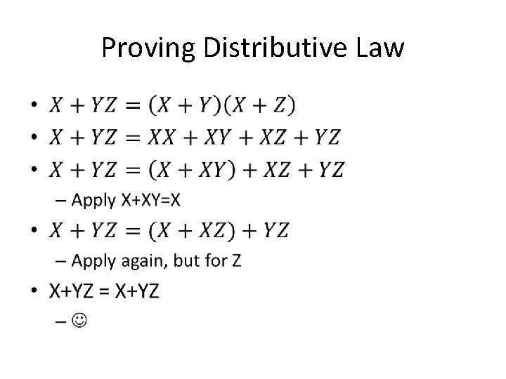 Proving Distributive Law • 