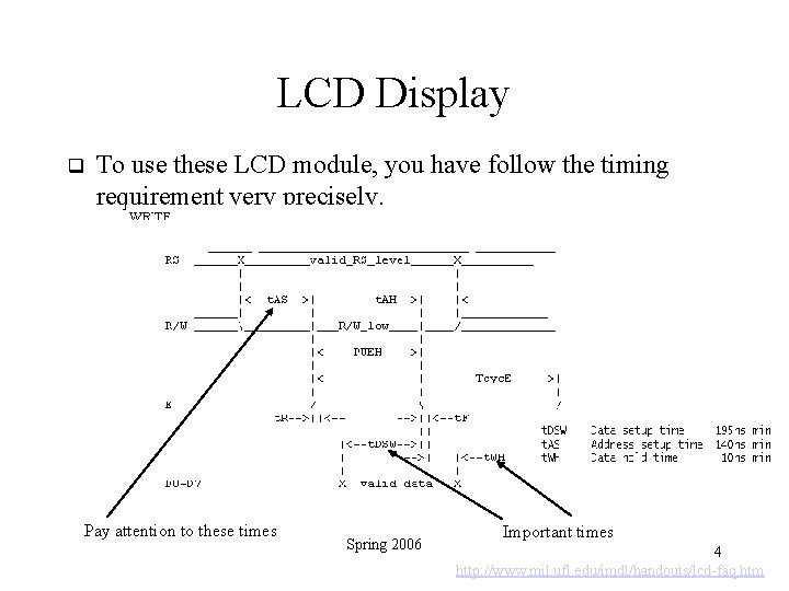 LCD Display To use these LCD module, you have follow the timing requirement very