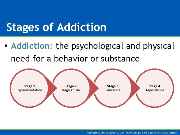 Stages of Addiction • Addiction: the psychological and physical need for a behavior or