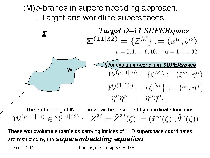 (M)p-branes in superembedding approach. I. Target and worldline superspaces. Target D=11 SUPERspace Σ W