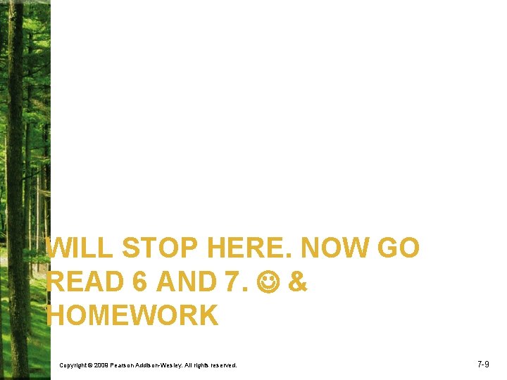 WILL STOP HERE. NOW GO READ 6 AND 7. & HOMEWORK Copyright © 2009