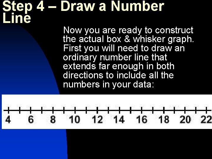 Step 4 – Draw a Number Line Now you are ready to construct the
