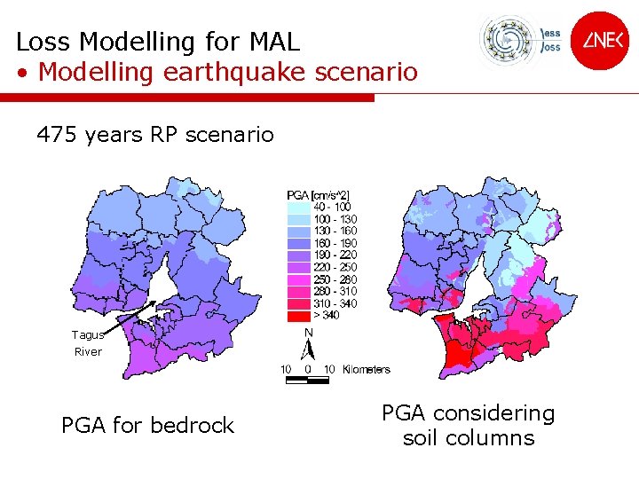 Loss Modelling for MAL • Modelling earthquake scenario 475 years RP scenario Tagus River