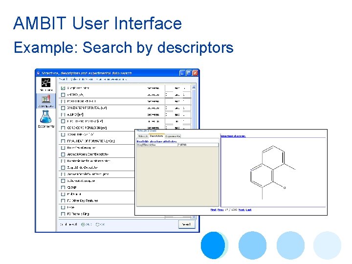 AMBIT User Interface Example: Search by descriptors 